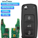 Xuri Remote Car Key Circuit Board 5K0837202AJ 434Mhz ID48 Chip For VW Beetle Eos Golf Jetta Sharan Skoda Keyless Go
