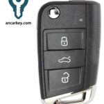 3Buttons 5G6959752AB 6AGHIP 434MHz Keyless Go Flip Key for Volkswagen Golf MK