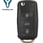 3Buttons 5K0837202AK NBG010206T ID48 315MHz Keyless go Flip Key for Volkswagen Golf