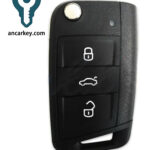 3Buttons 5G0959752BA M49 CHIP 433MHz Flip Key for Volkswagen Golf (MK7)