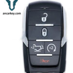4+1Buttons OHT-4882056 68291691AD/ 68442909AB 433MHz Smart Key for 2019-2021 Dodge Ram 1500 Pickup
