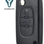 3Buttons 0536 VA2 Blade ID46 433MHz FSK Flip Key for Peugeot Partner