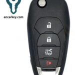 3+1Buttons 13514135 LXP-T004 433MHz Flip Key for Chevrolet Cruze