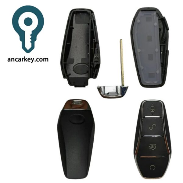‌Compatible with BYD Car Key Replacement Shell, BYD Oval Logo Remote Case with Small Key